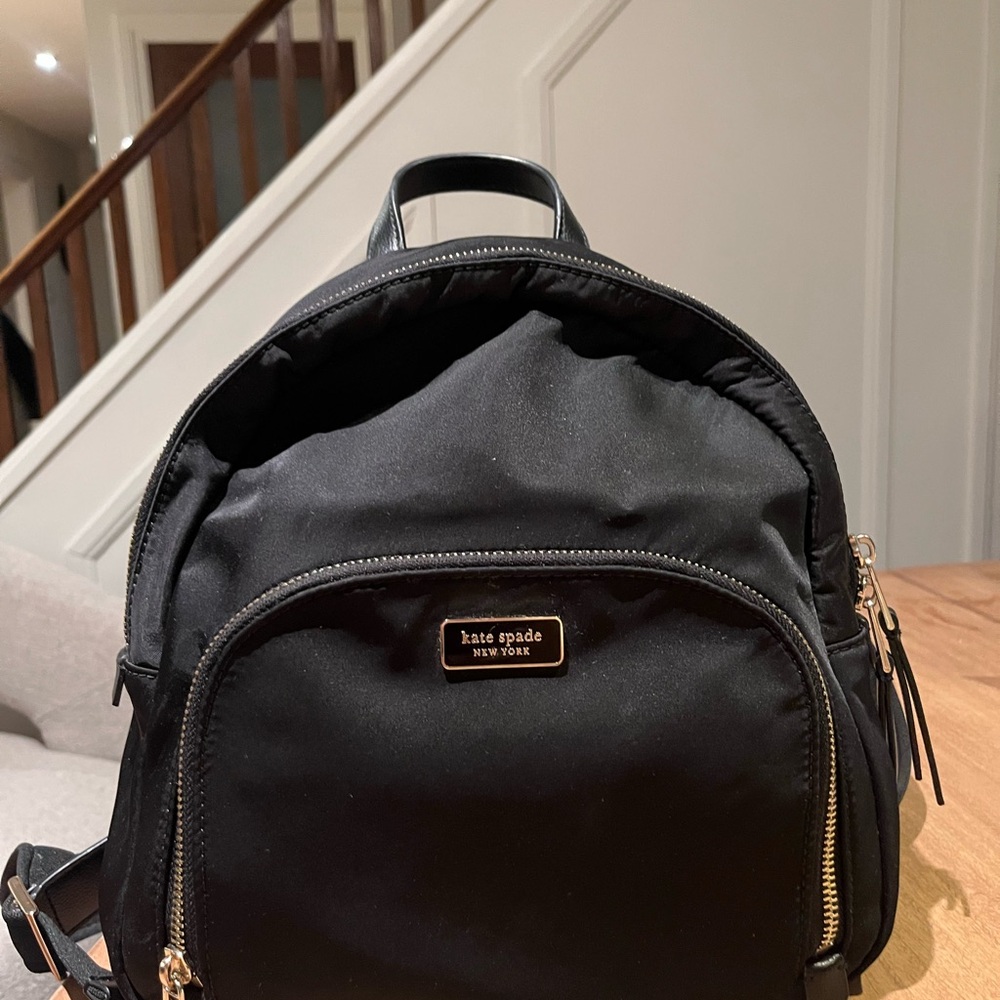 Kate Spade Black Backpack Sleek Nylon Design